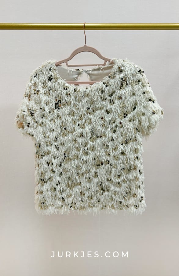 Veren Pailletten Top Korte Mouw Evie Goud – shoparchief