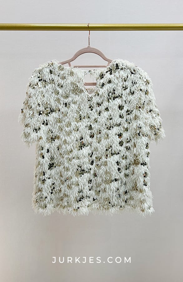 Veren Pailletten Top Korte Mouw Evie Goud – shoparchief — foto 2
