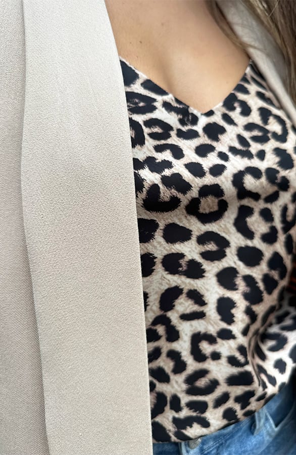 Blazer Met Leopard Omslag Shanna Beige – shoparchief — foto 8