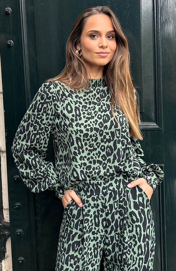 Blouse Long Sleeve Lilly Leopard Army – shoparchief — foto 6