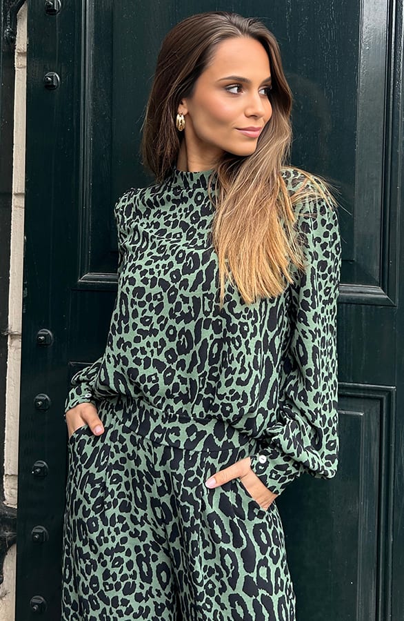 Blouse Long Sleeve Lilly Leopard Army – shoparchief