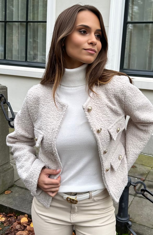 Boucle Jacket Roza Beige – shoparchief
