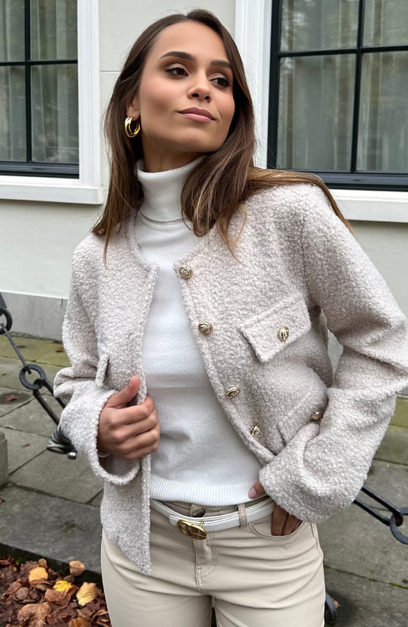 Boucle Jacket Roza Beige – shoparchief — foto 4