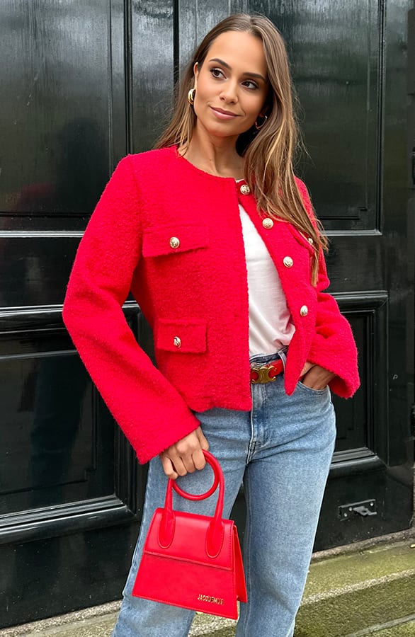 Boucle Jacket Roza Rood – shoparchief — foto 5