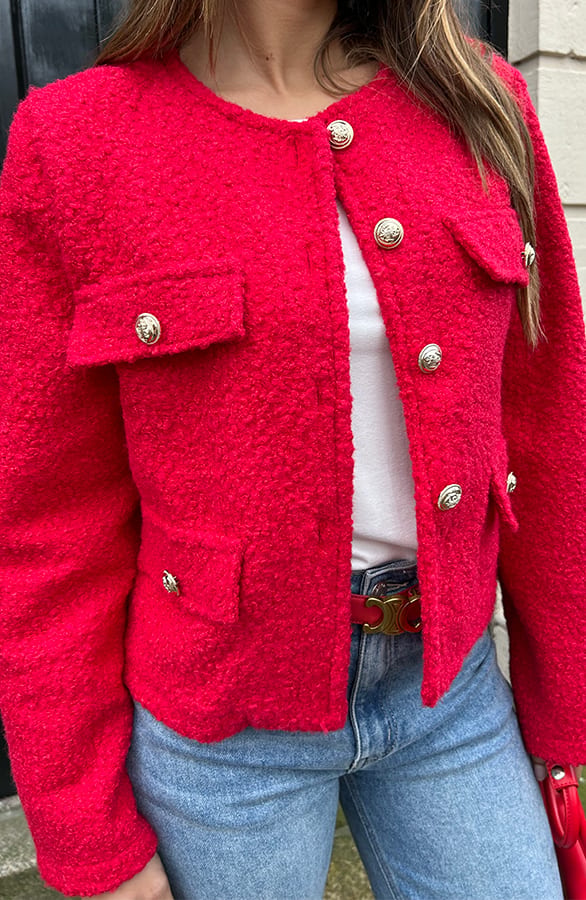 Boucle Jacket Roza Rood – shoparchief — foto 7