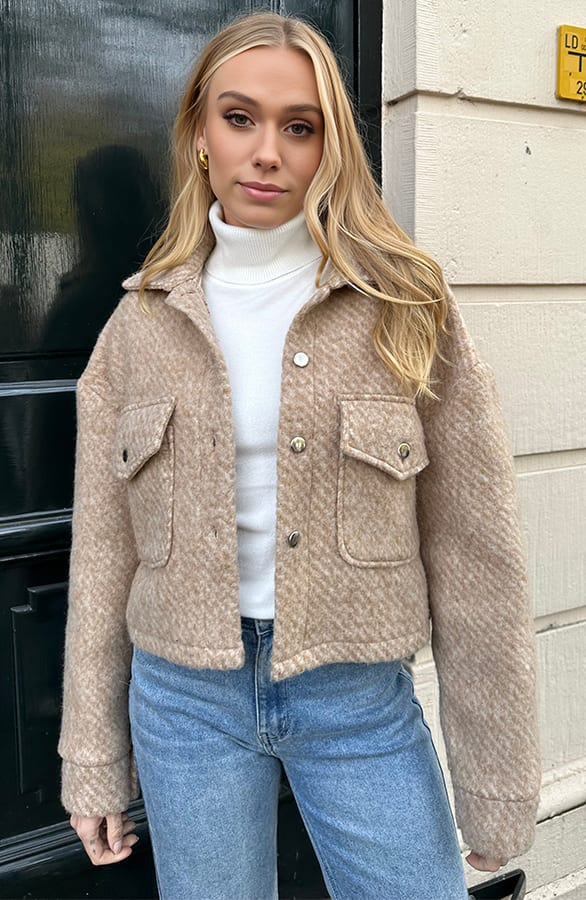Cropped Jacket Stormi Beige – shoparchief