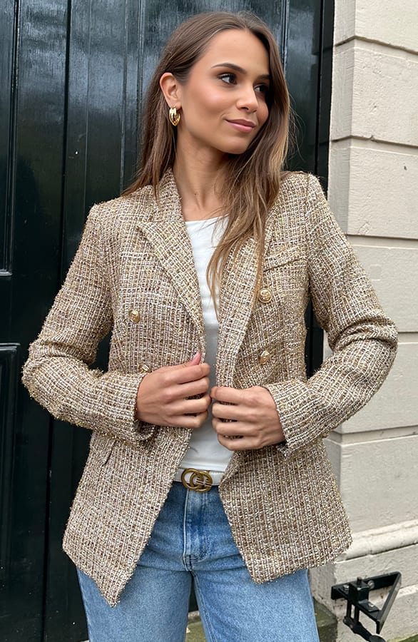 Elegant Boucle Blazer Taylor Goud – shoparchief — foto 3