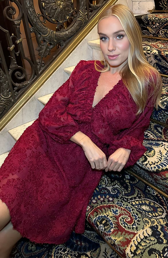 Jurk Met Pofmouw Rosalinde Bordeaux – shoparchief — foto 3