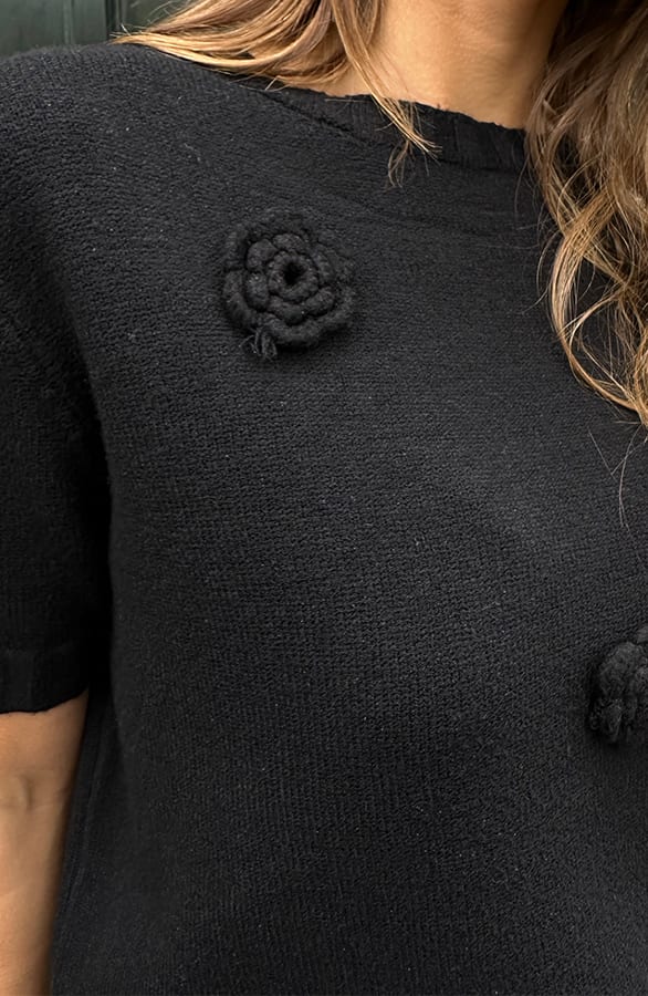 Knitted Rozen Top Selena Zwart – shoparchief — foto 6