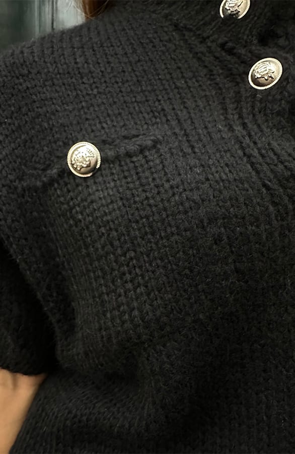 Knopen Cardigan Deau Zwart – shoparchief — foto 8