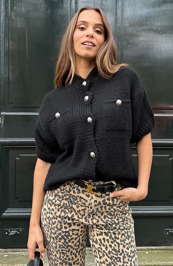 Knopen Cardigan Deau Zwart – shoparchief — foto 7