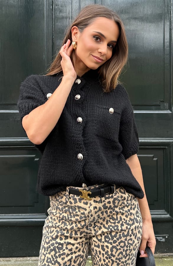 Knopen Cardigan Deau Zwart – shoparchief
