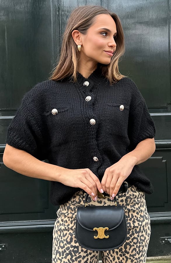 Knopen Cardigan Deau Zwart – shoparchief — foto 3