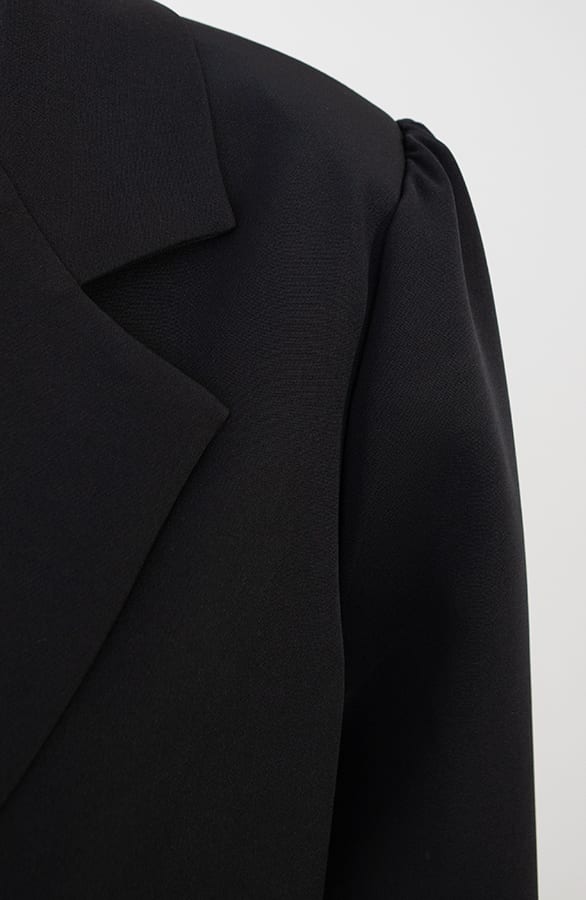 Korte Blazer Met Pofmouwen Vivian Zwart – shoparchief — foto 3