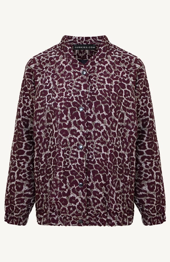 Leopard Bomber Yuli Burgundy – shoparchief