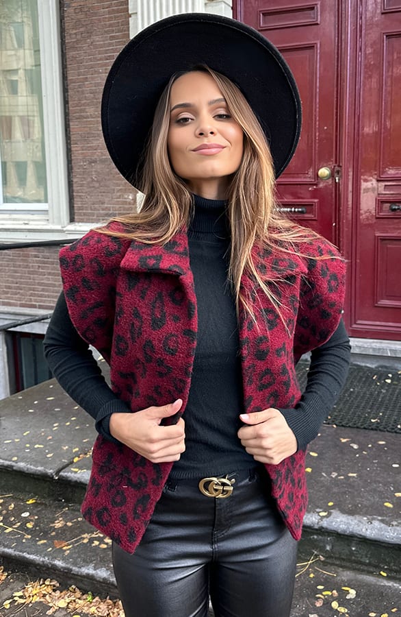 Leopard Gilet Samara Bordeaux – shoparchief — foto 4