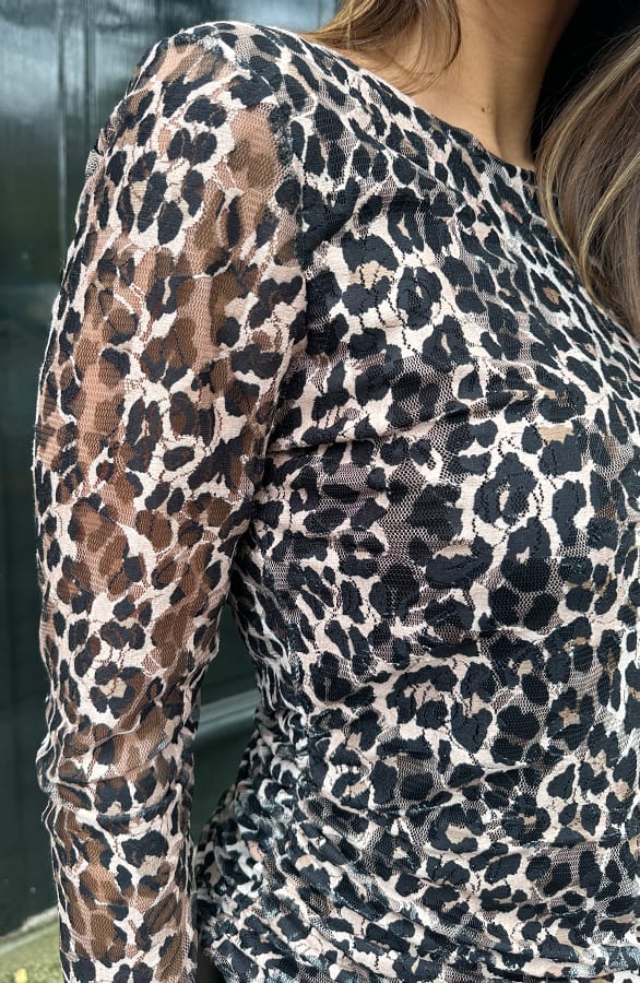 Long Sleeve Leopard Lace Top Noury – shoparchief — foto 7