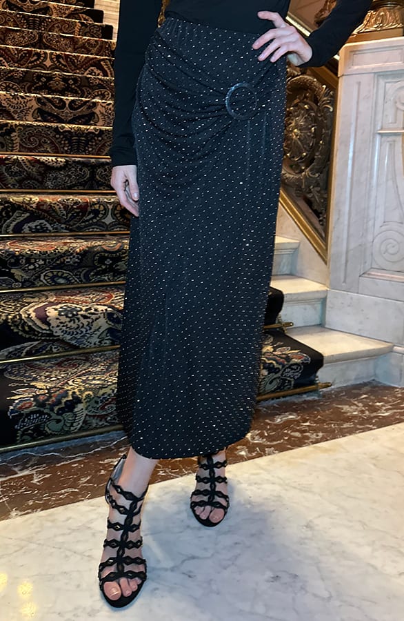 Mesh Overslag Strass Maureen Rok Zwart – shoparchief