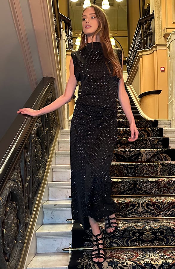 Mesh Overslag Strass Maureen Rok Zwart – shoparchief — foto 5