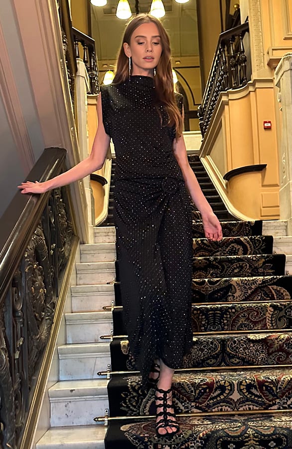 Mesh Overslag Strass Maureen Rok Zwart – shoparchief — foto 4