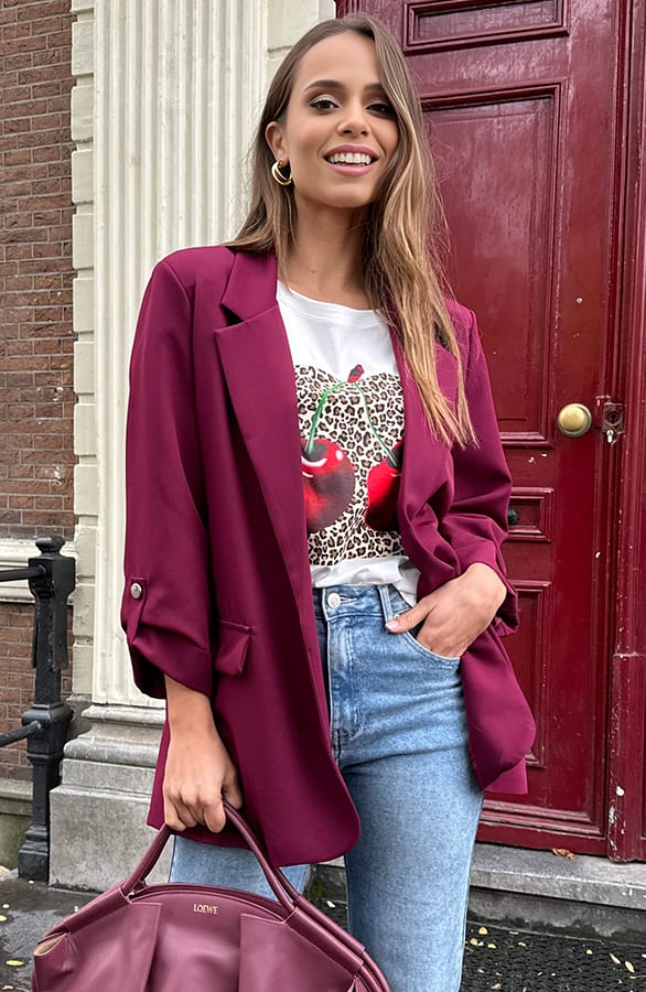 Oversized Blazer Fianna Burgundy – shoparchief — foto 3