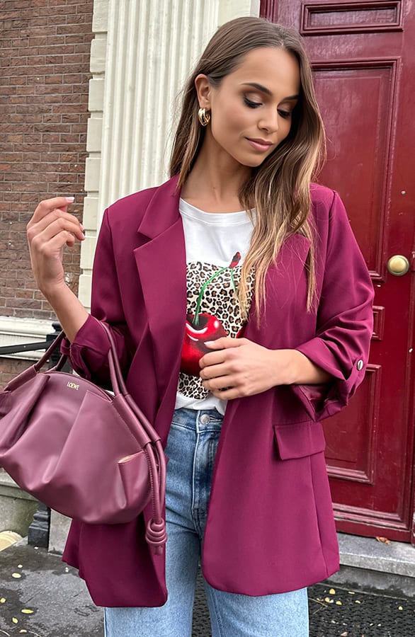 Oversized Blazer Fianna Burgundy – shoparchief — foto 2