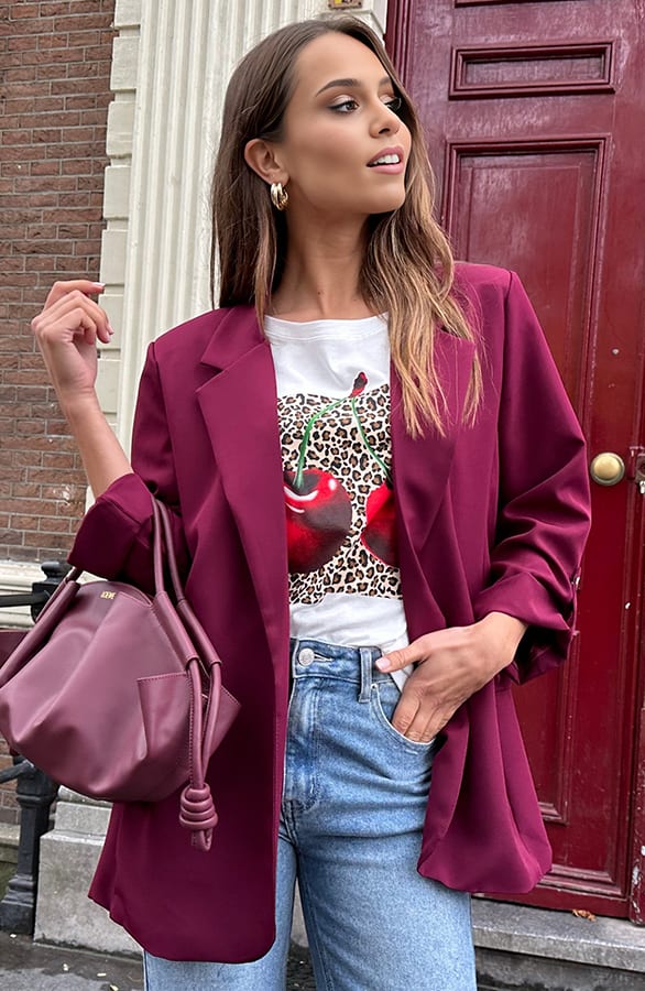 Oversized Blazer Fianna Burgundy – shoparchief — foto 5