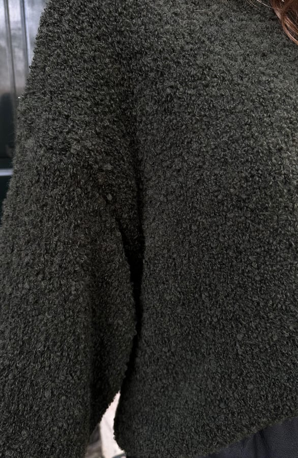 Oversized Boucle Trui Alisia Army – shoparchief — foto 6