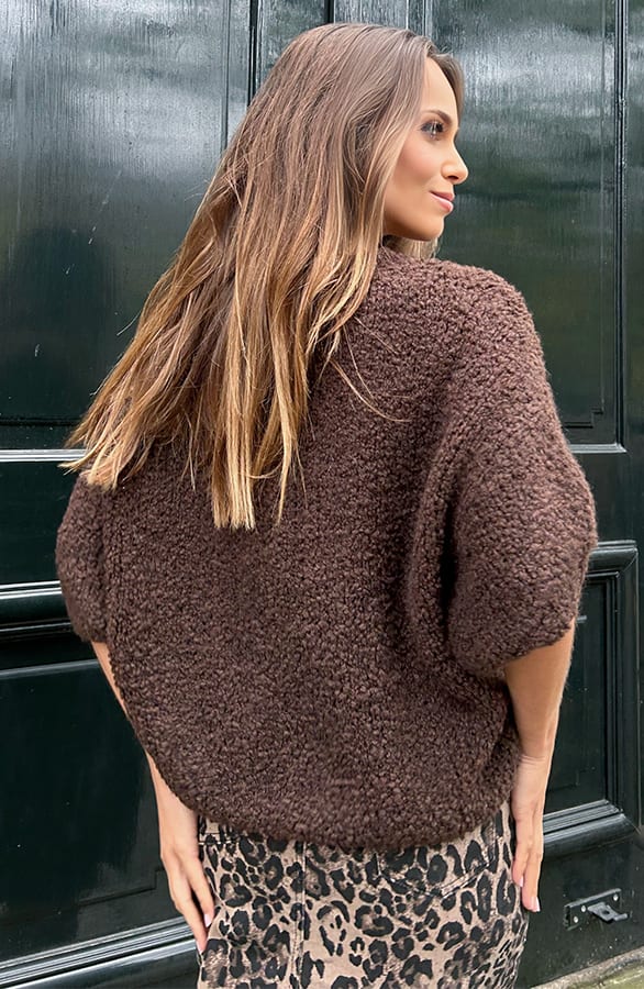 Oversized Trui Boucle Marjolein Chocolate – shoparchief — foto 4