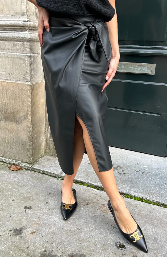 Overslag Rok Leather Look Joan Zwart – shoparchief — foto 6