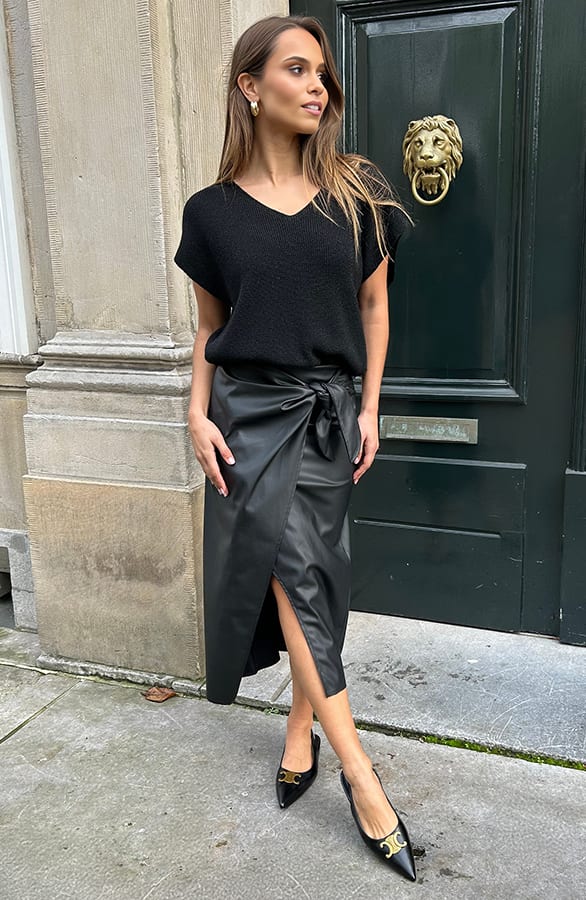 Overslag Rok Leather Look Joan Zwart – shoparchief — foto 5