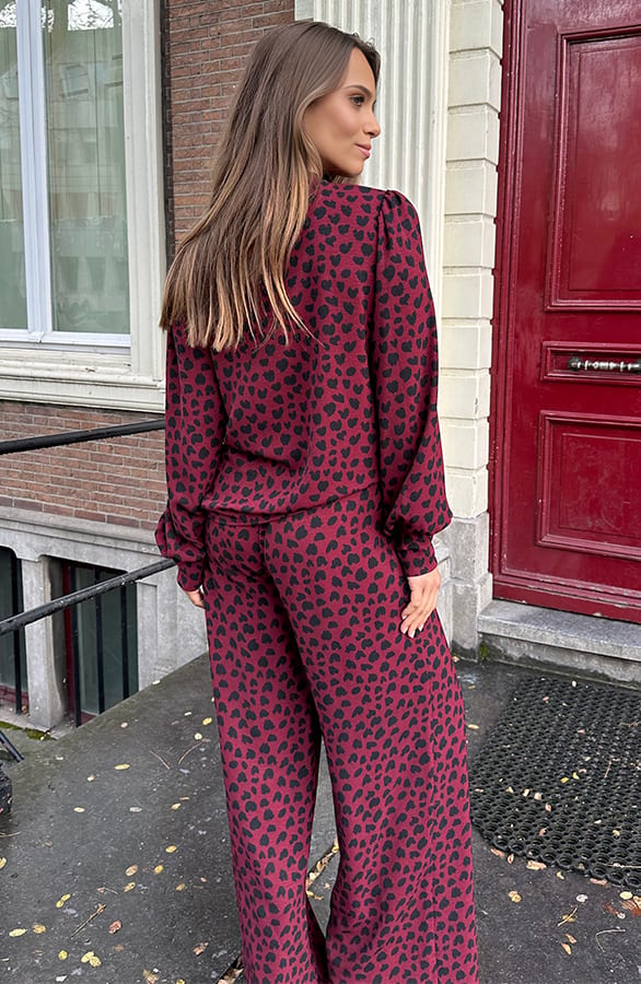 Pantalon Lilly Cheetah Burgundy Tall – shoparchief — foto 5