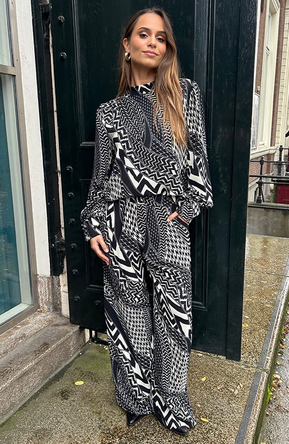 Pantalon Lilly Zwart Wit Print Tall – sale — foto 5