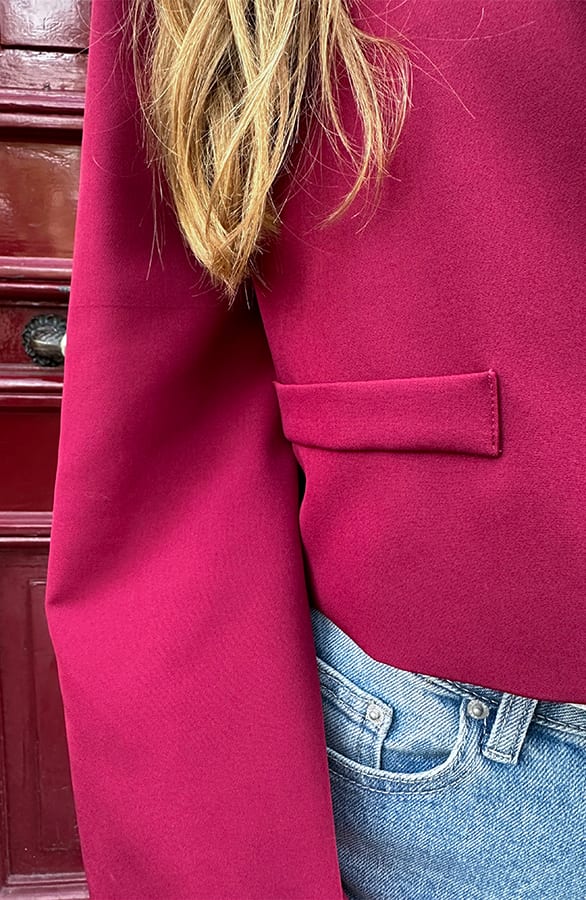 Pofmouwen Flared Blazer Elodie Bordeaux – shoparchief — foto 5