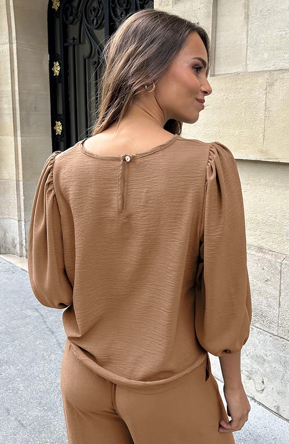 Puff Sleeve Top Lilly Camel – shoparchief — foto 2