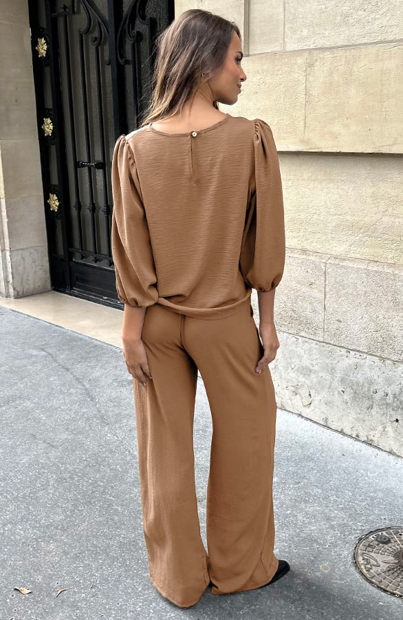 Puff Sleeve Top Lilly Camel – shoparchief — foto 6