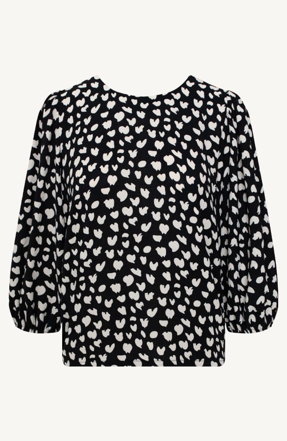 Puff Sleeve Top Lilly Cheetah Zwart – shoparchief