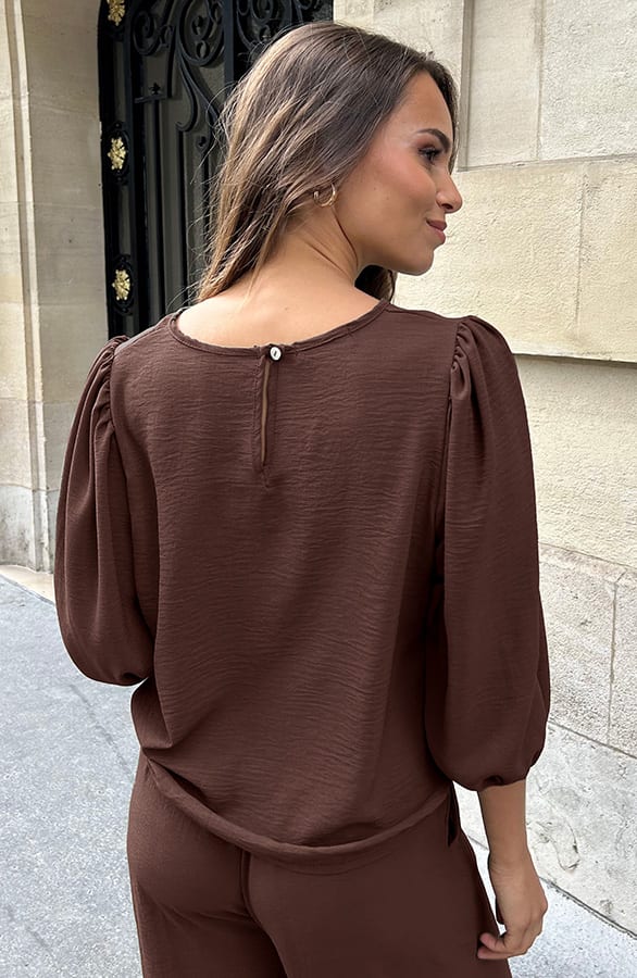 Puff Sleeve Top Lilly Choco – shoparchief — foto 5