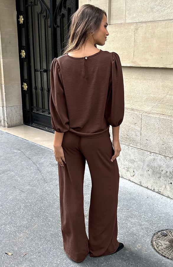 Puff Sleeve Top Lilly Choco – shoparchief — foto 7