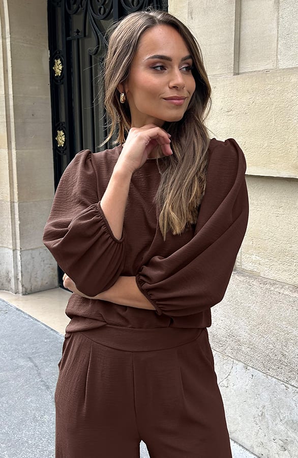 Puff Sleeve Top Lilly Choco – shoparchief — foto 4