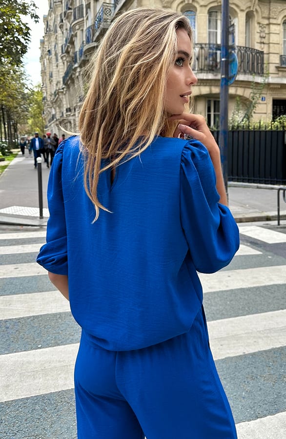 Puff Sleeve Top Lilly Kobalt – shoparchief — foto 2