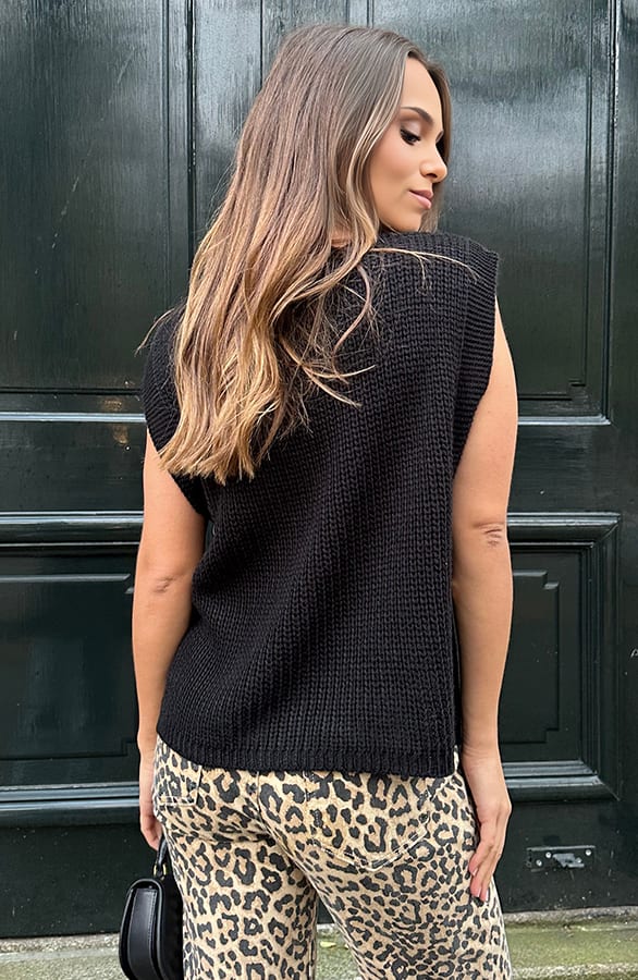 Pullover Met Kabelpatroon Mara Zwart – shoparchief — foto 3