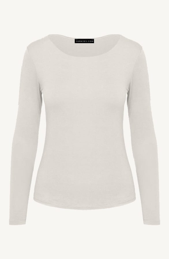 Round Neck Long Sleeve Top Yulia Beige – shoparchief