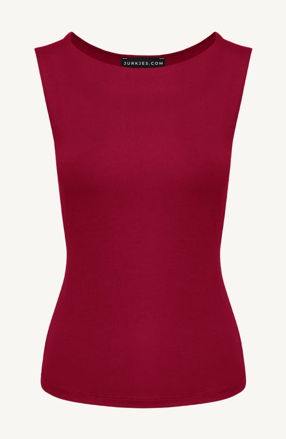 Round Neck Top Yulia Burgundy – shoparchief