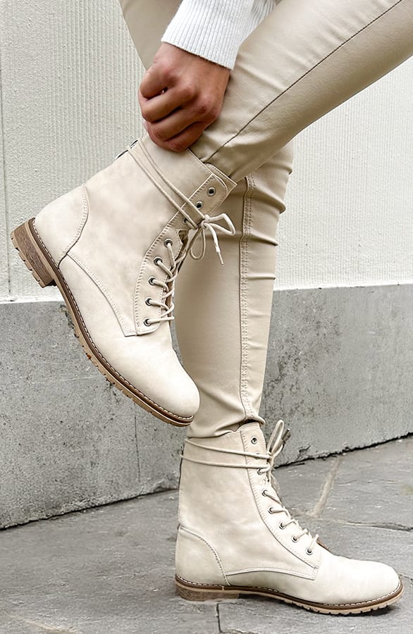 Ruby Zip Boots Beige – shoparchief
