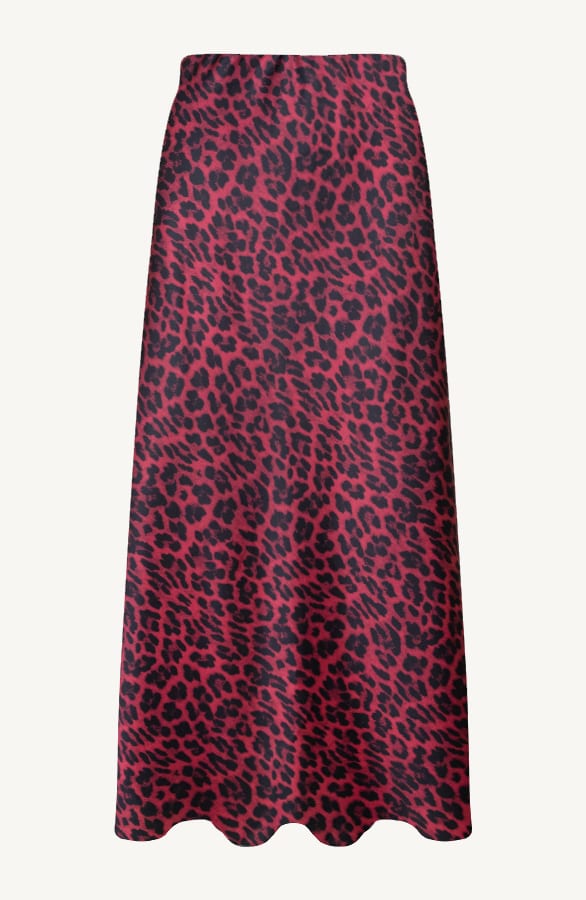 Satijnen Rok Alisa Leopard Burgundy – shoparchief