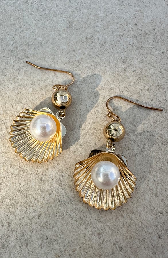 Shell Pearl Oorbellen Goud – shoparchief