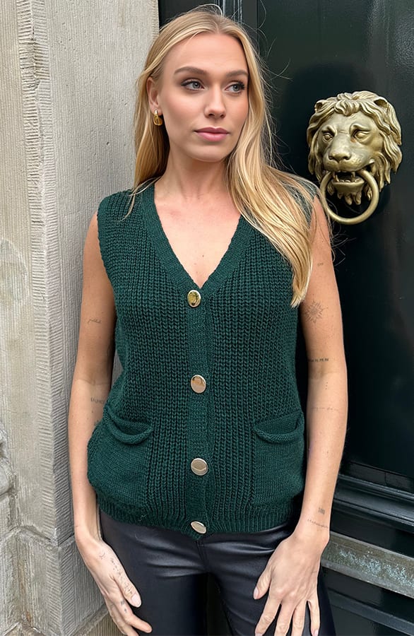 Sleeveless Cardigan Leanne Emerald – shoparchief