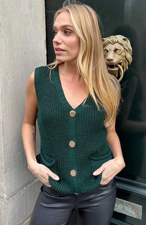 Sleeveless Cardigan Leanne Emerald – shoparchief — foto 3