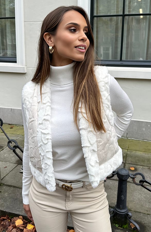 Soft Gilet Heart Serina Beige Ecru – shoparchief — foto 5